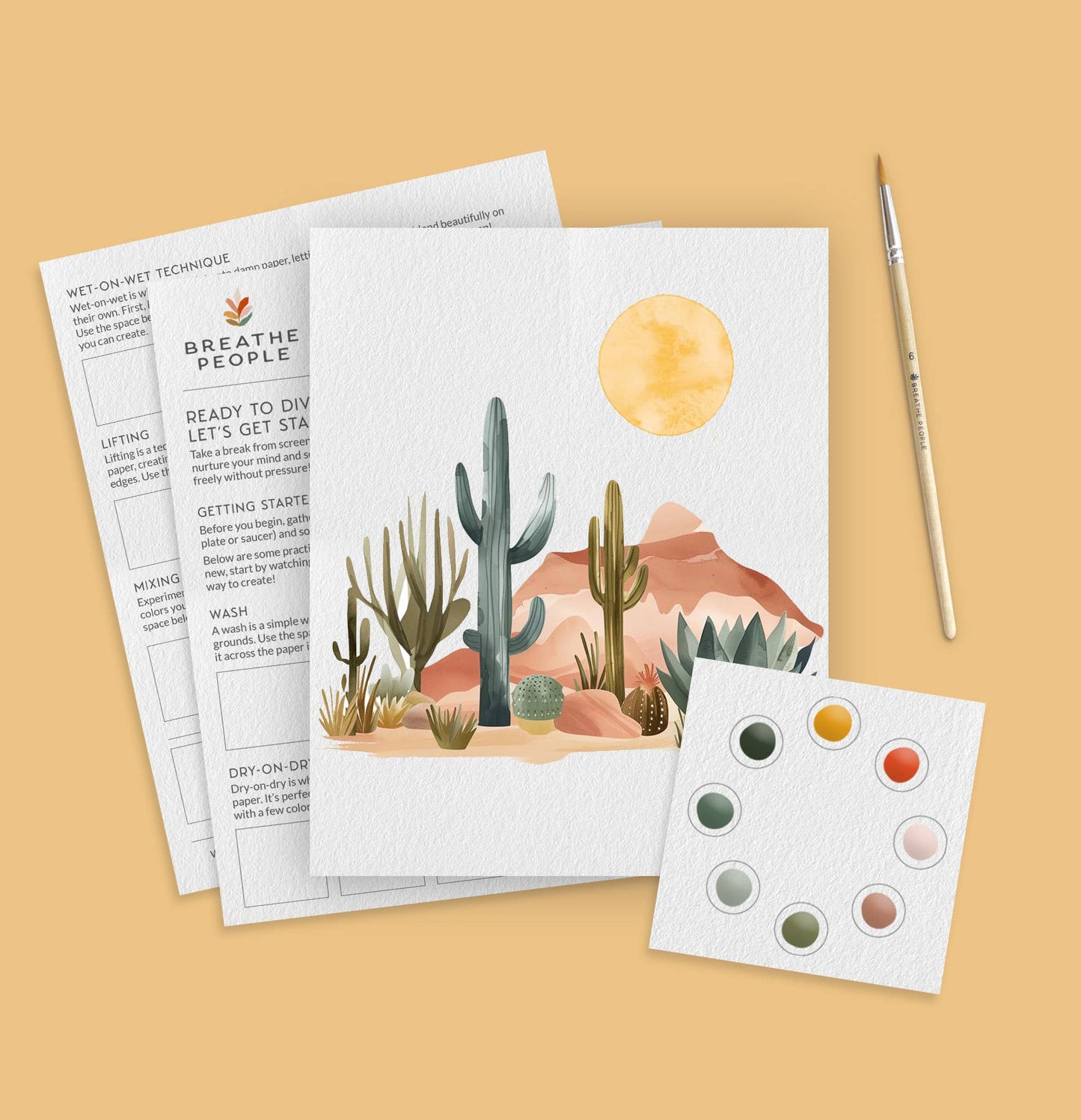All-In-One Beginner Watercolor Paint Set - Desert Landscape