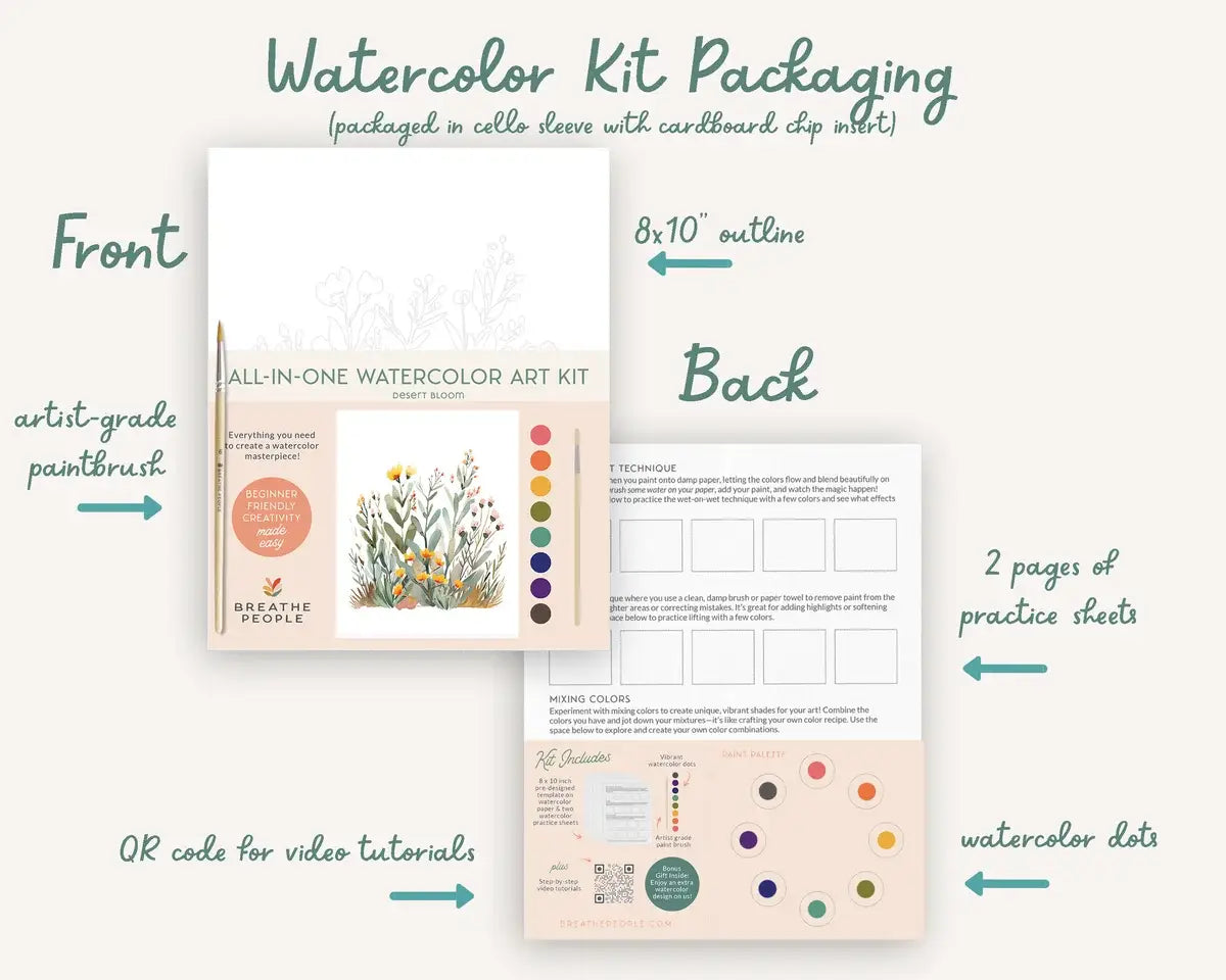 All-In-One Beginner Watercolor Paint Set - Desert Landscape