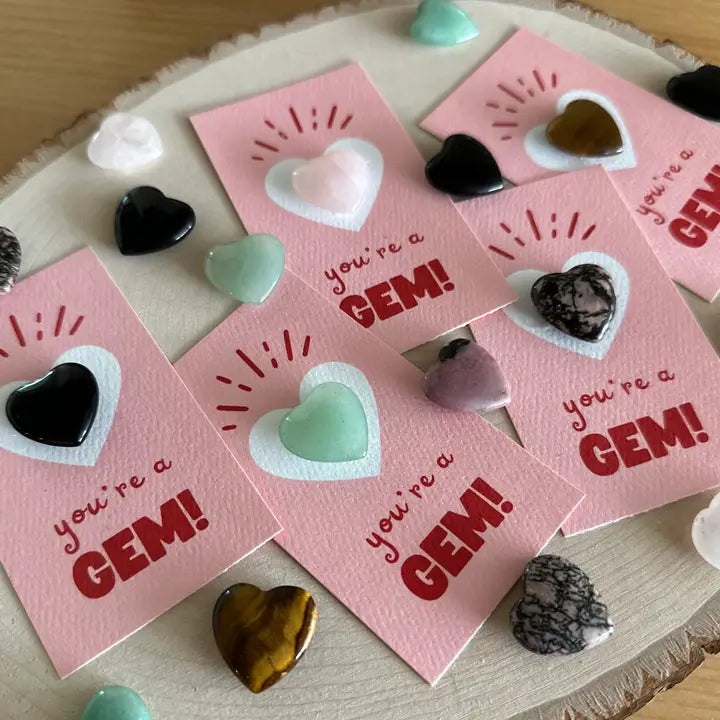 "You're A Gem!" Heart Mini Crystal Greeting Card