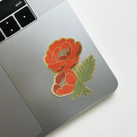Isabelle Poppy Sticker | Luxe Metallic Gold Sticker