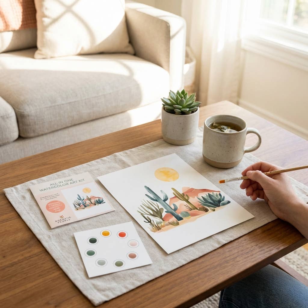 All-In-One Beginner Watercolor Paint Set - Desert Landscape