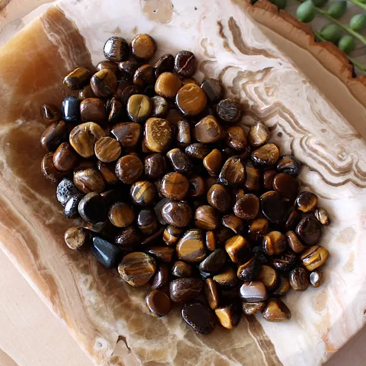 Tiger's Eye Tumbled Chips (Xs) 4oz Bag