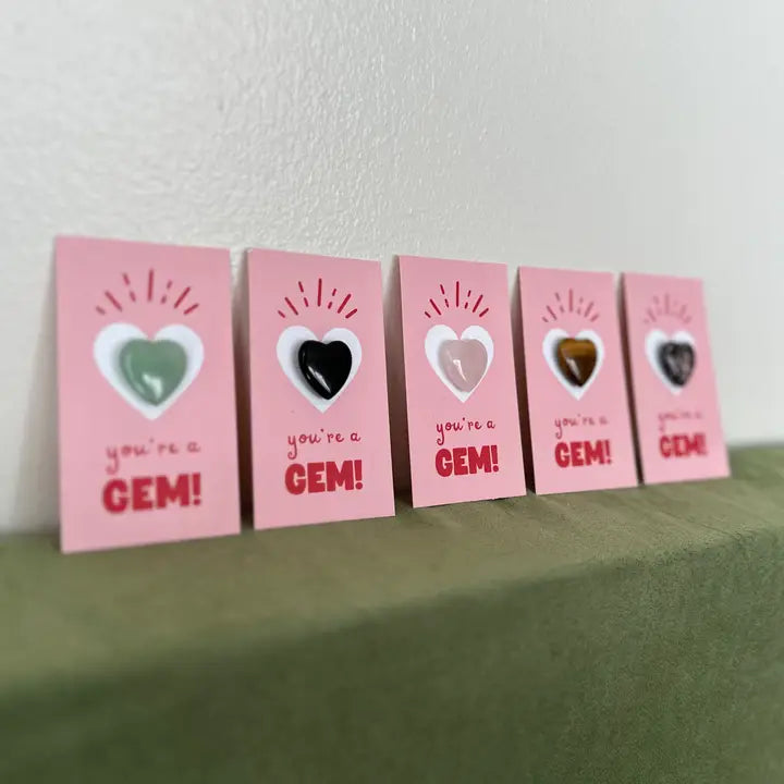 "You're A Gem!" Heart Mini Crystal Greeting Card