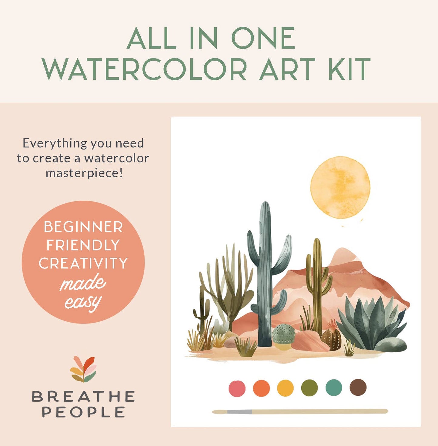 All-In-One Beginner Watercolor Paint Set - Desert Landscape