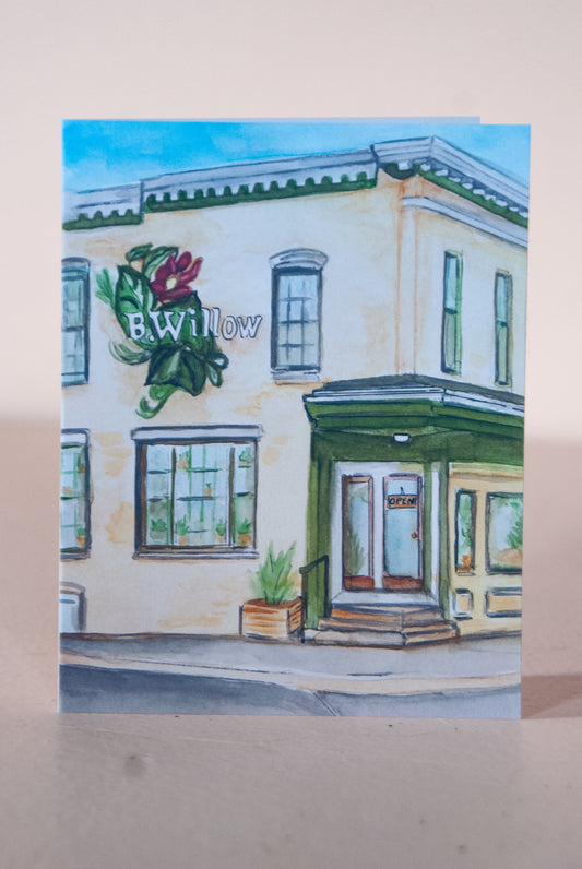 B.Willow Storefront Watercolor Card